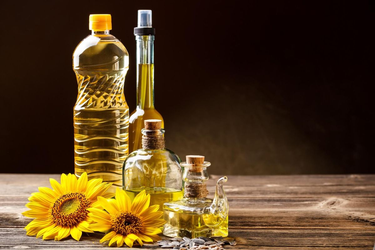 Bottles of vegetable oil